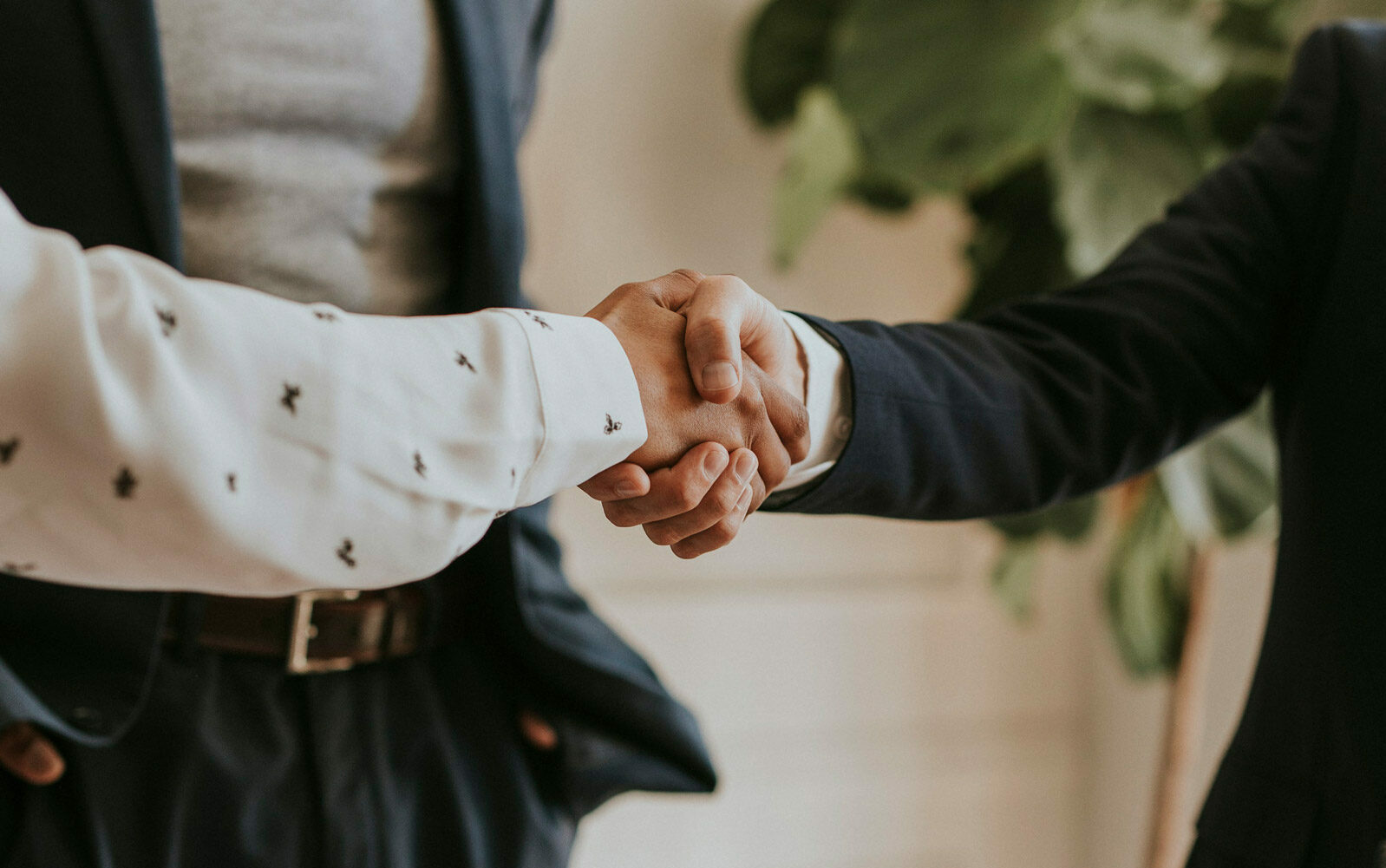 Shot of two people shaking hands